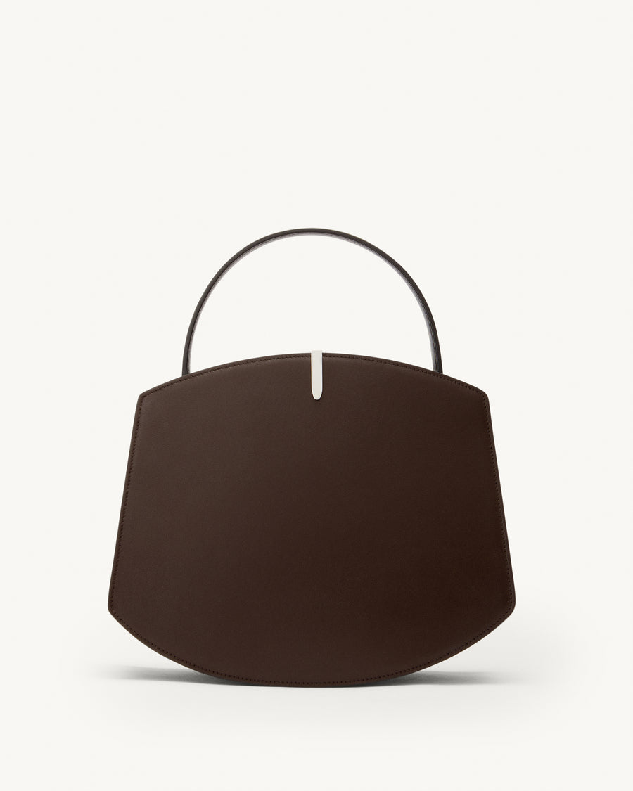 Front view of the Florence 25 handbag in Coffee leather 