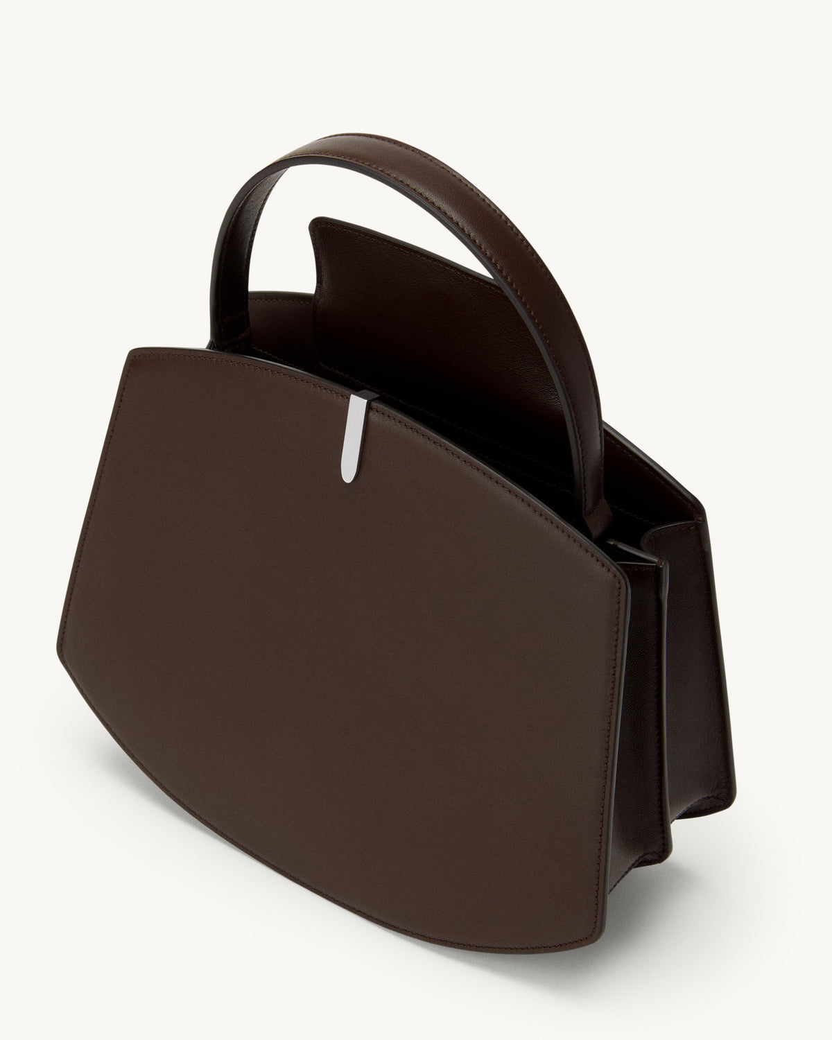 inside view of the Florence 25 handbag in Coffee leather 