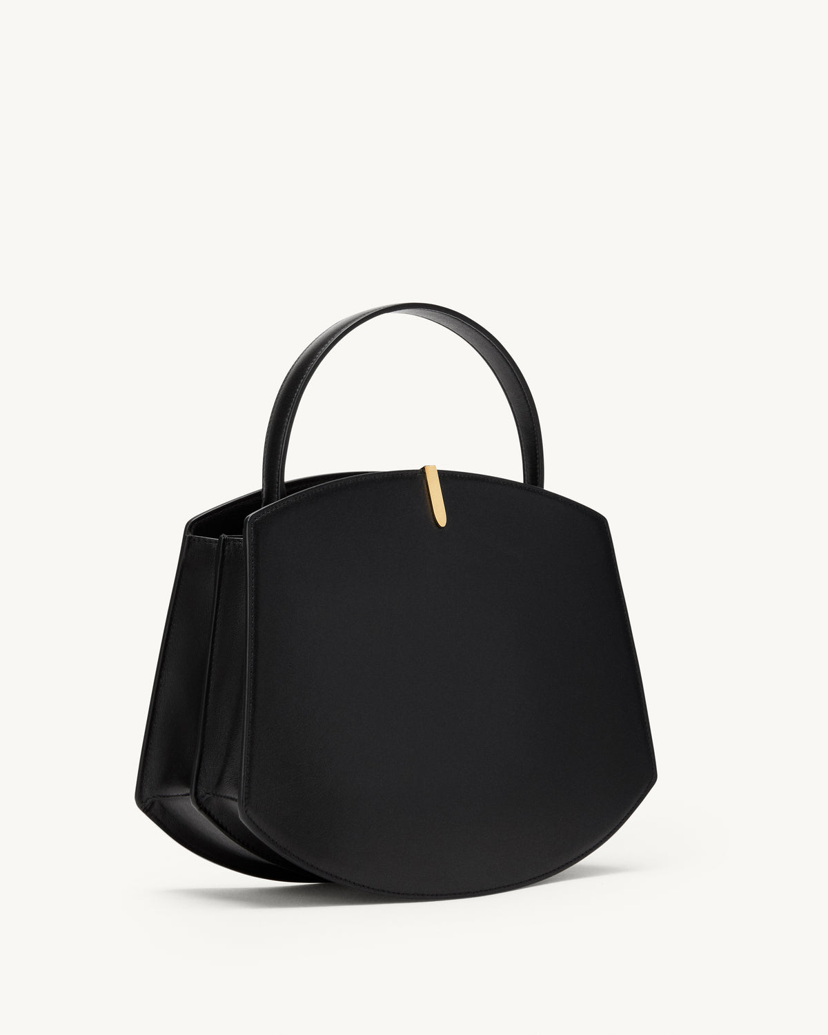 side view of the Florence 25 handbag in Black leather 