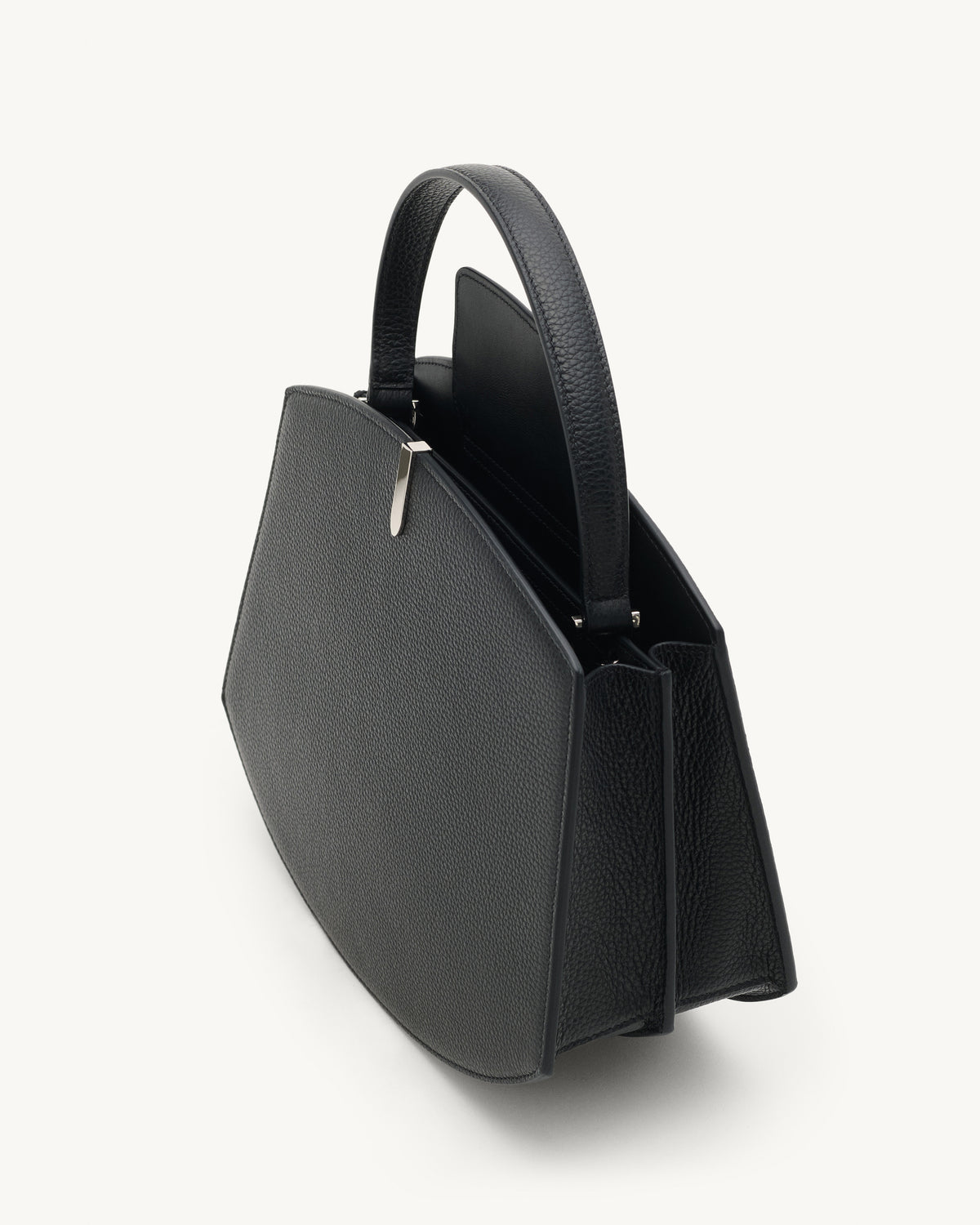Inside view of the Florence 25 Handbag in Black Grained Leather