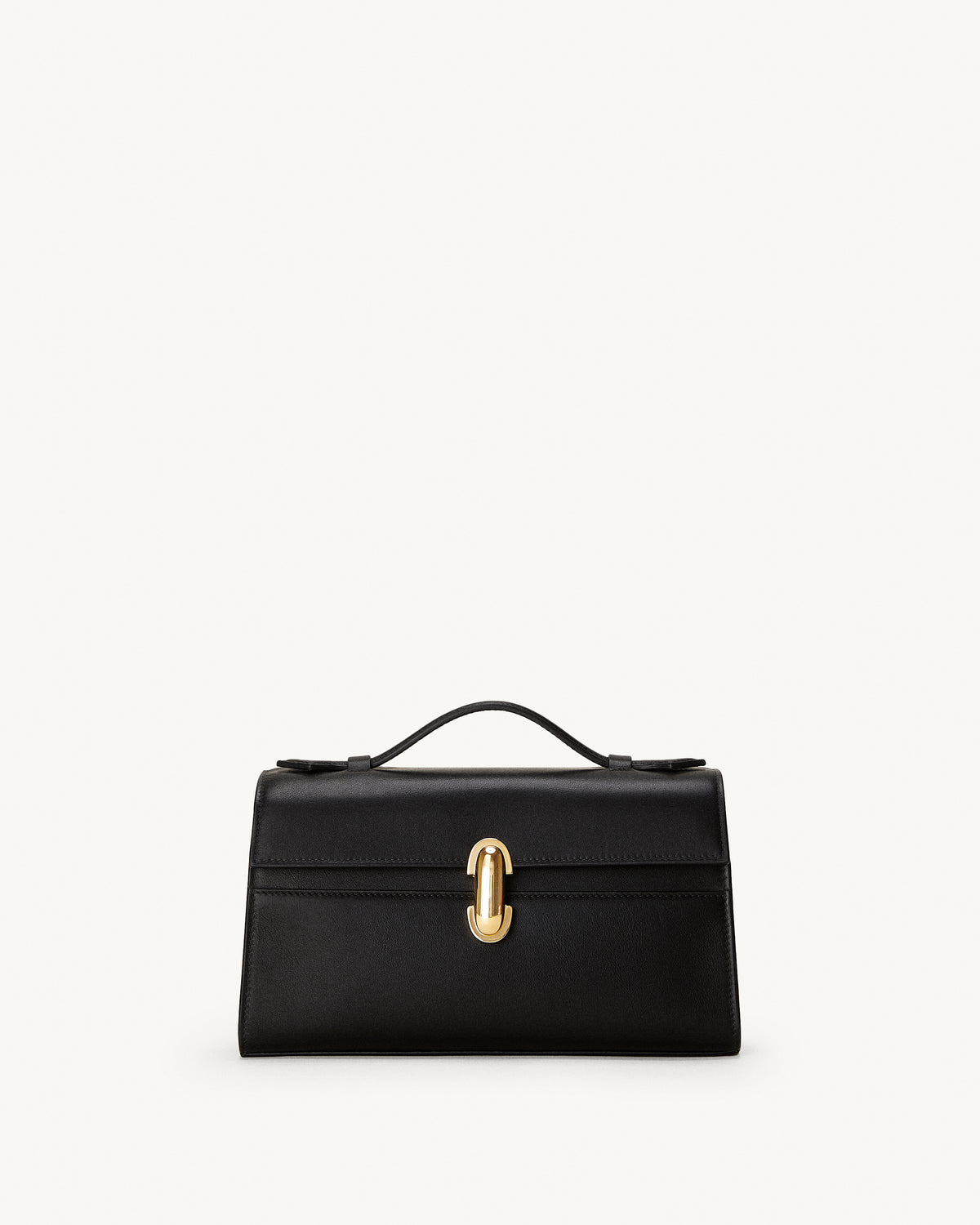 front view of the Symmetry Pochette handbag in Black leather 