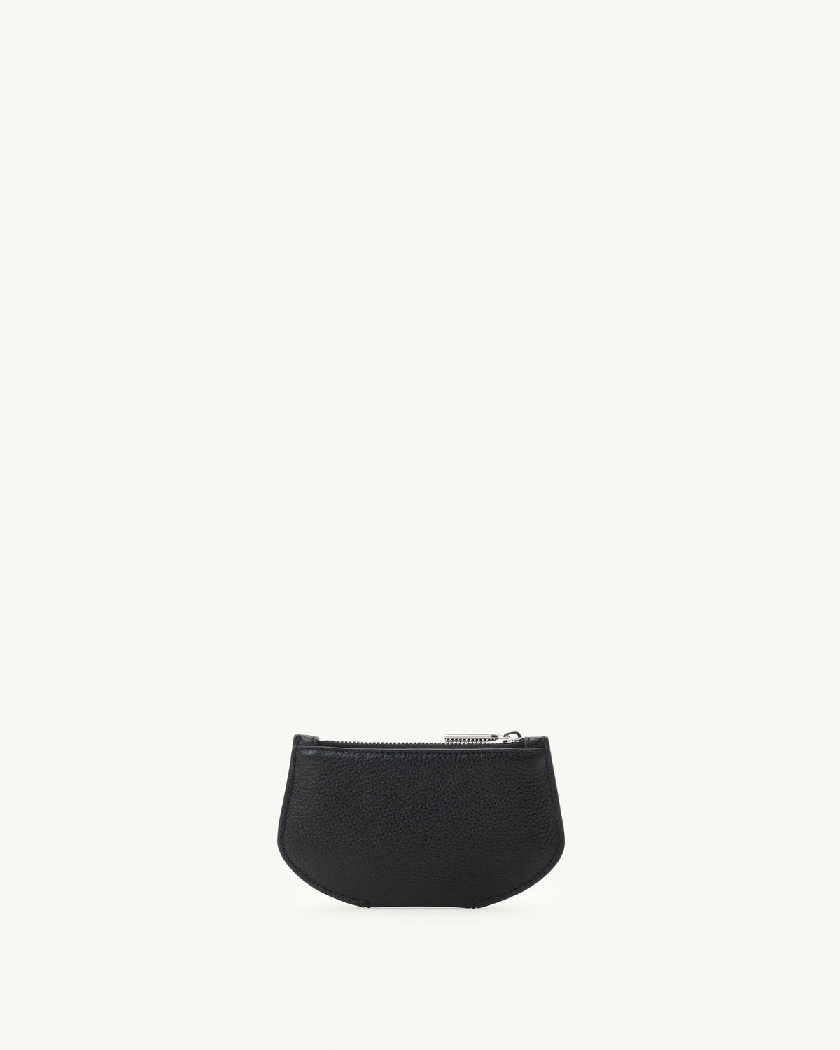 Back view of the Zip Card Case in Black Grained Leather 