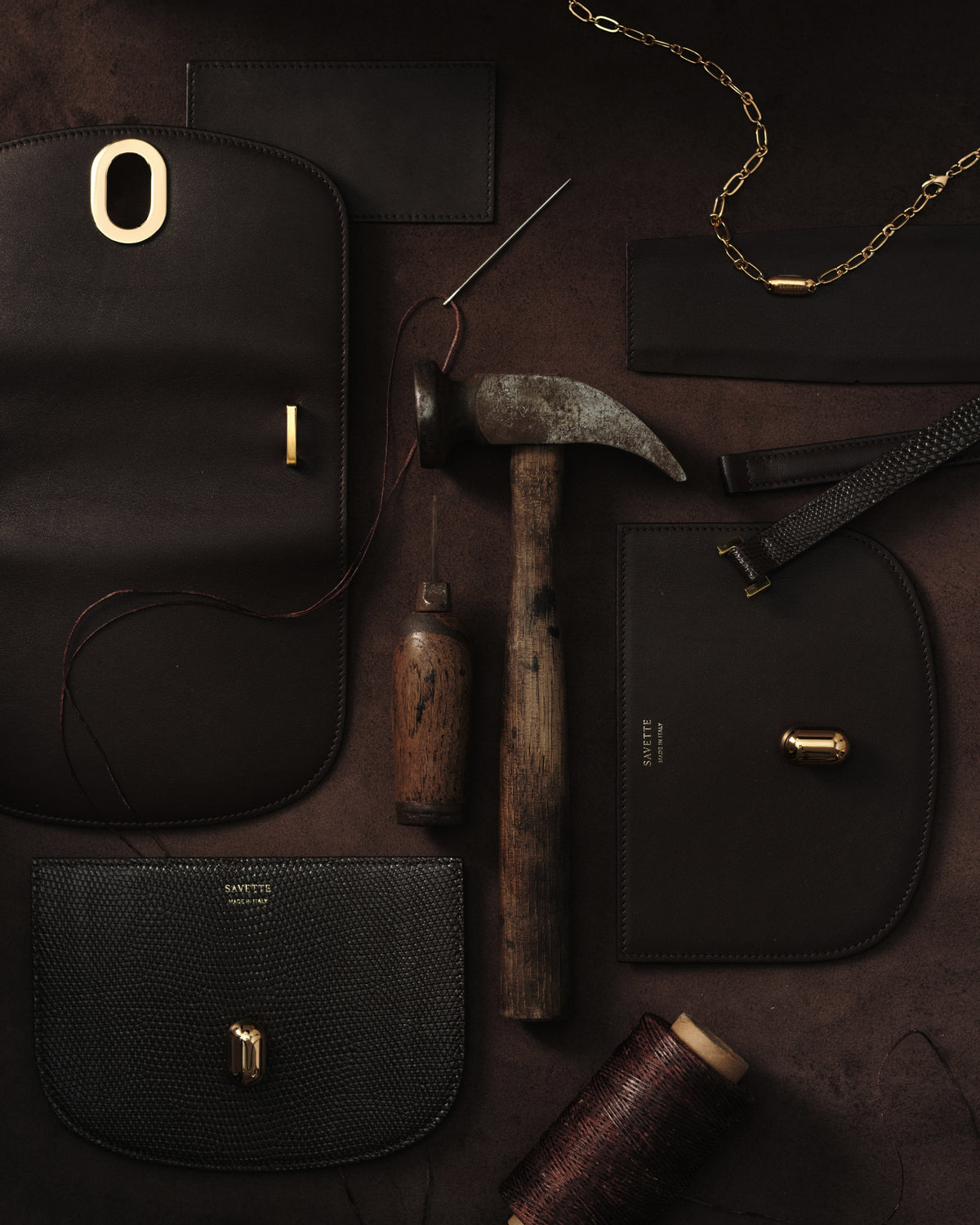 Tools for crafting handbags and leather handbag components