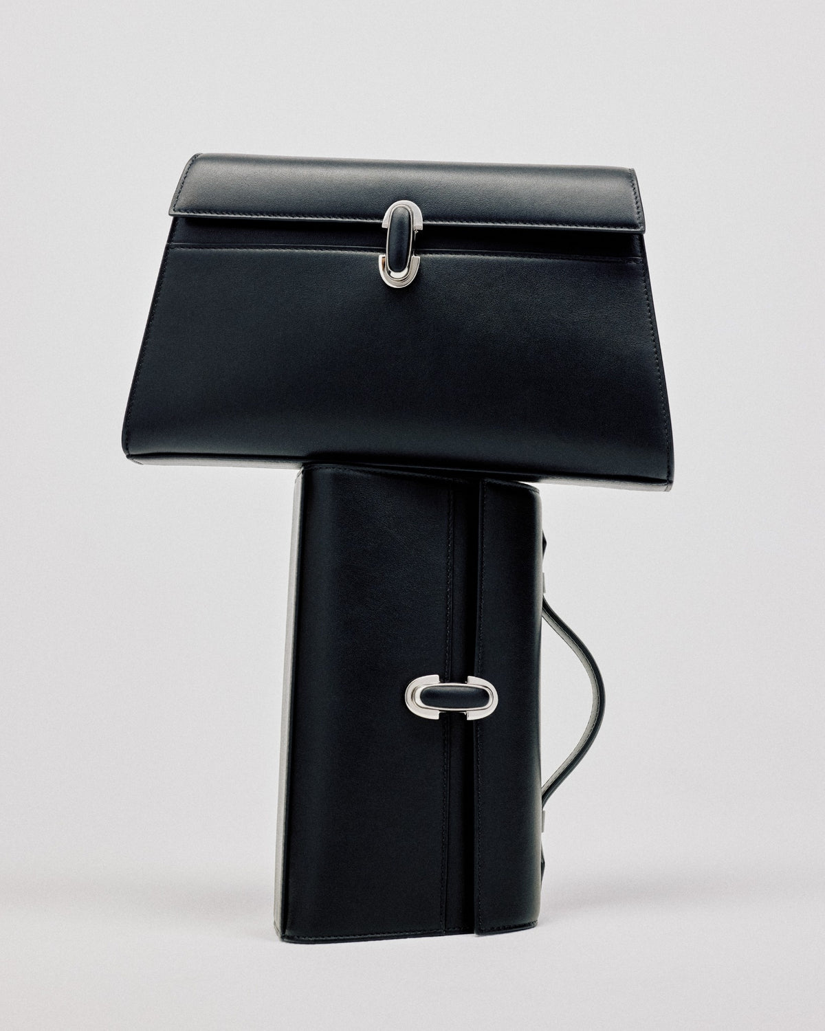 Symmetry Shoulder Bag with Leather-Inset Lock