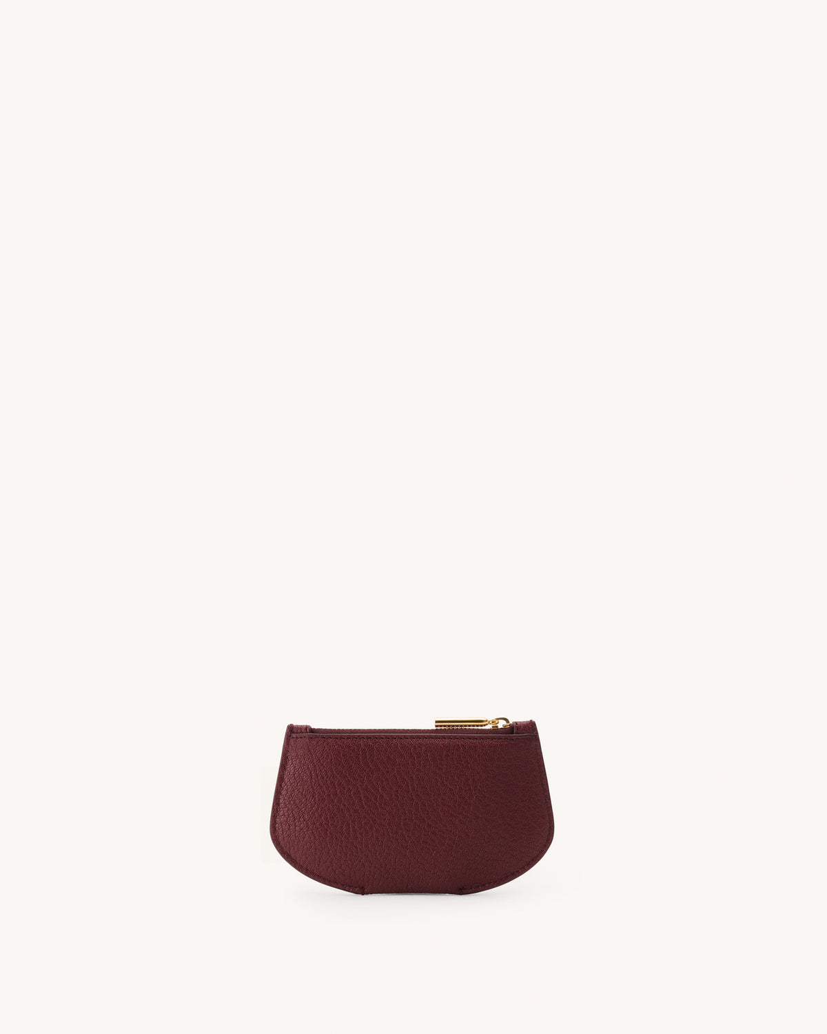 Back view of the Zip Card Case in Wine Chevre